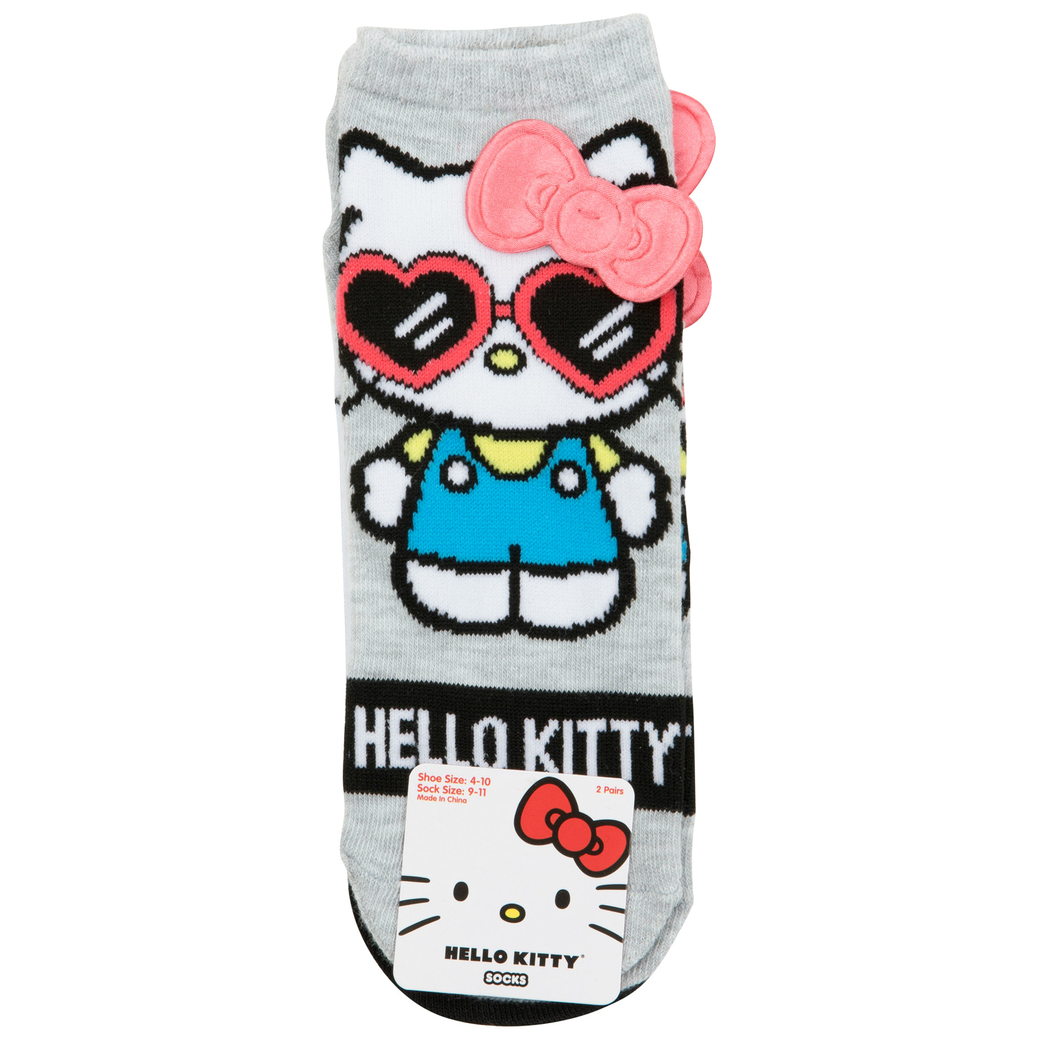Hello Kitty Rainbows and Shades Women's No Show Socks 2-Pack